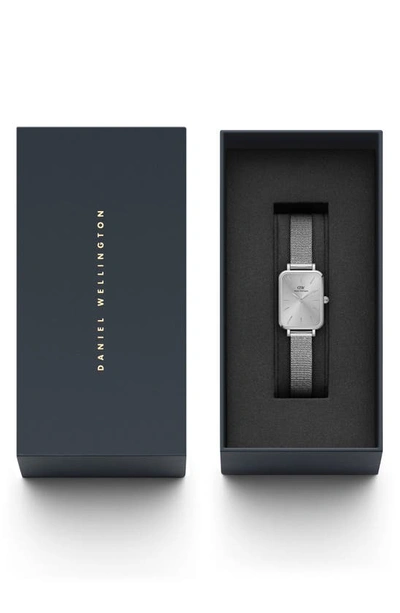 Shop Daniel Wellington Quadro Unitone Mesh Strap Watch, 20mm X 26mm In Silver Unitone