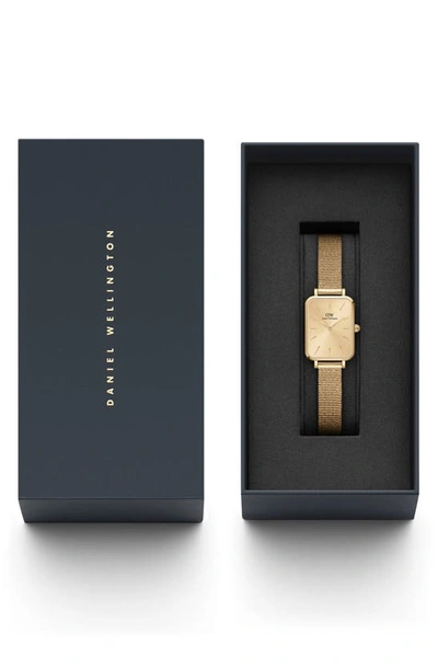 Shop Daniel Wellington Quadro Unitone Mesh Strap Watch, 20mm X 26mm In Gold Unitone
