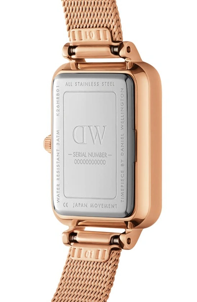 Shop Daniel Wellington Quadro Unitone Mesh Strap Watch, 20mm X 26mm In Rose Gold Unitone