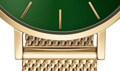Shop Daniel Wellington Petite Melrose Mesh Watch, 28mm In Gold/ Emerald