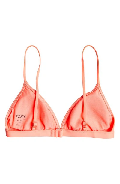 Shop Roxy Beach Classics Fixed Triangle Bikini Top In Fusion Coral