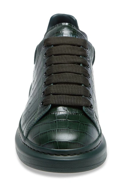 Shop Alexander Mcqueen Croc Embossed Oversize Sneaker In Dark Forest Green