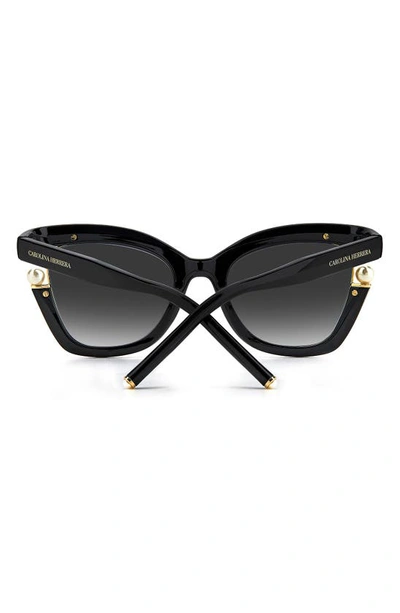 Shop Carolina Herrera 53mm Cat Eye Sunglasses In Black / Grey Shaded