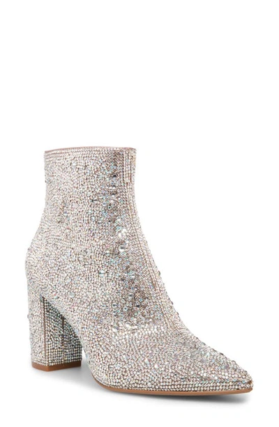 Shop Betsey Johnson Cady Crystal Pavé Bootie In Rhinestone