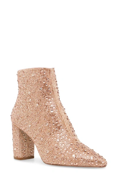 Shop Betsey Johnson Cady Crystal Pavé Bootie In Blush