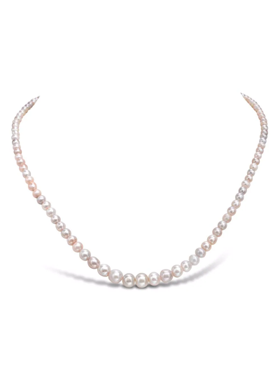 Pre-owned Pragnell Vintage Platinum Belle Époque Pearl Necklace In Silver