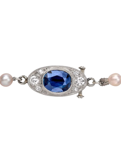 Pre-owned Pragnell Vintage Platinum Belle Époque Pearl Necklace In Silver