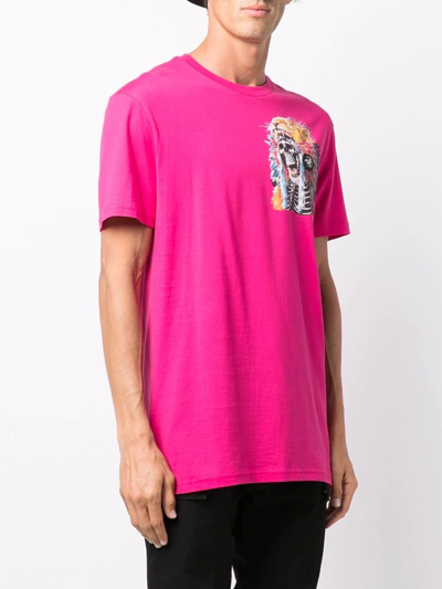 Shop Philipp Plein Graphic-print Crewneck T-shirt In Pink