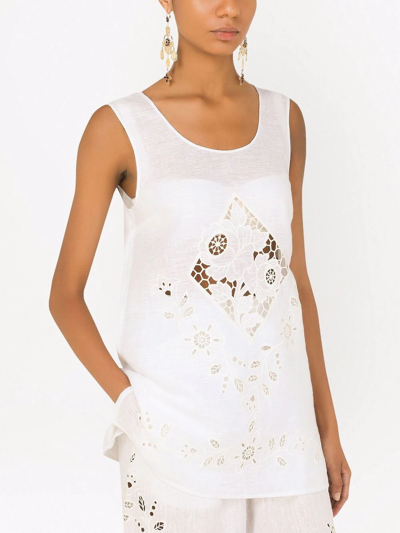 Dolce & Gabbana Broderie-anglais Longline Top In White