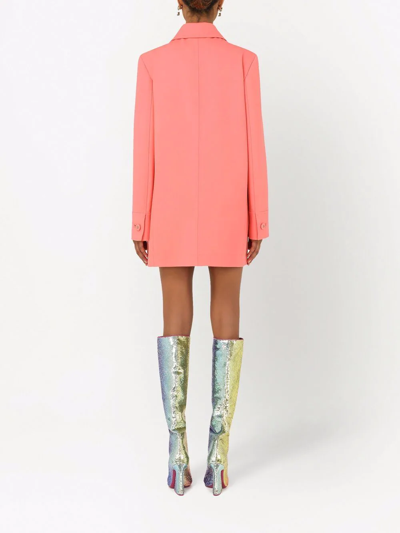 Dolce & Gabbana Short Double Wool Coat In Pink