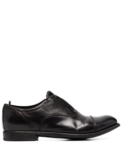 Shop Officine Creative Leather Slip-on Brogues In Braun