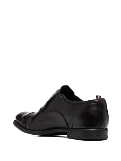 Officine Creative Distressed Slip-on Broque In Braun