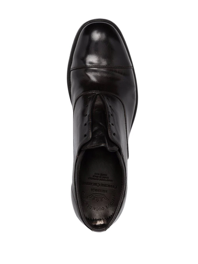 Officine Creative Distressed Slip-on Broque In Braun