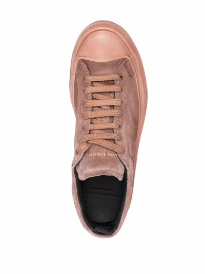 Shop Officine Creative Lace-up Suede Sneakers In Rosa