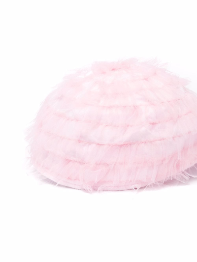 Shop Monnalisa Ruffled Baseball Cap In Pink