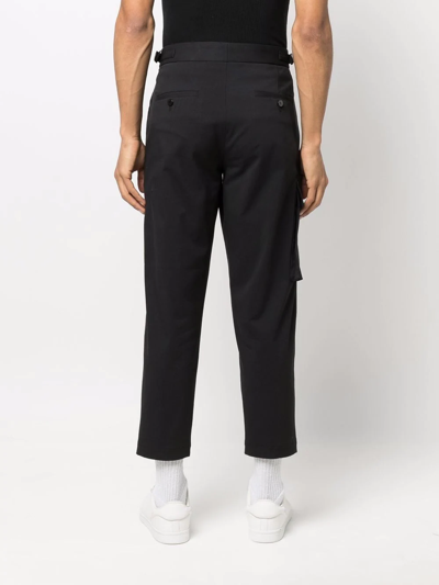 Shop Neil Barrett Cargo-pocket Skinny Cropped Trousers In Schwarz