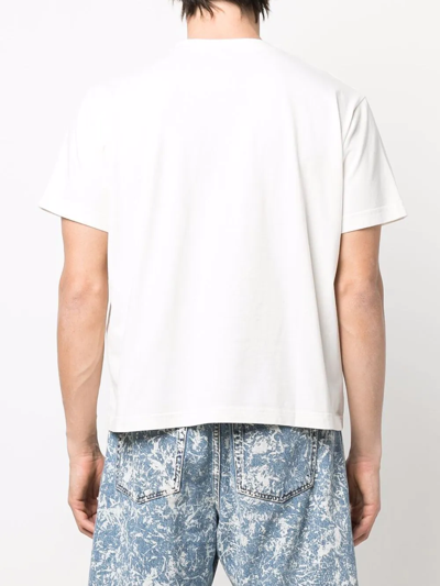 Shop Sunnei Slogan-print Cotton T-shirt In Weiss