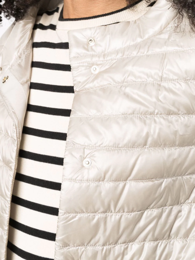 Herno Nylon Midi Down Jacket In Nude
