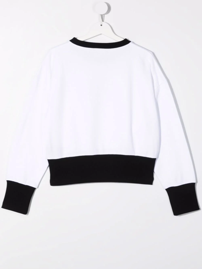 Shop Balmain Teen Logo-print Sweatshirt In White