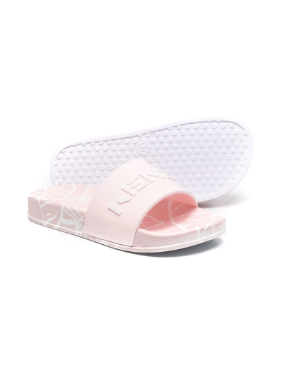 Shop Kenzo Logo-print Slip-on Sandals In Pink