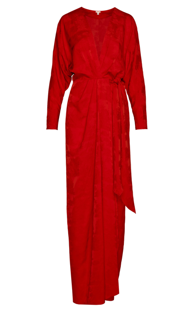 Shop Johanna Ortiz Women's Barnacle Maxi Wrap Dress In Red