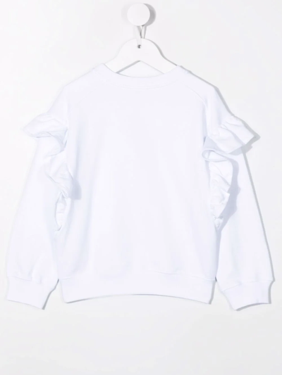 Shop Philosophy Di Lorenzo Serafini Logo-print Ruffled Sweatshirt In White