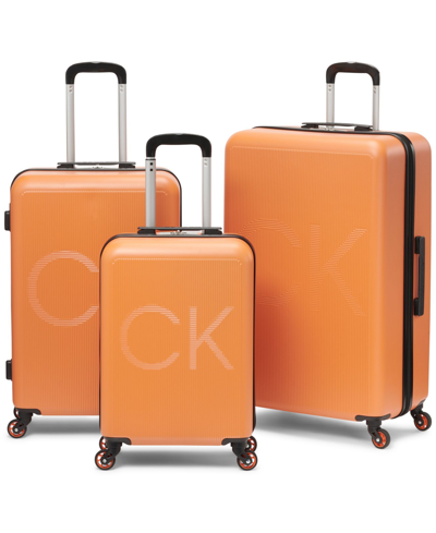 Shop Calvin Klein Vision Suitcase Set, 3 Piece In Orange
