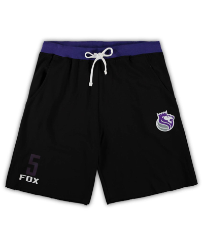 Shop Profile Men's De'aaron Fox Black Sacramento Kings Big And Tall French Terry Name And Number Shorts
