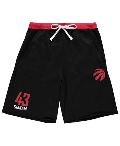 Shop Profile Men's Pascal Siakam Black, Red Toronto Raptors Big And Tall French Terry Name And Number Shorts In Black/red
