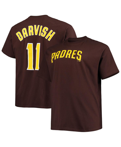 Shop Profile Men's Yu Darvish Brown San Diego Padres Big And Tall Name And Number T-shirt