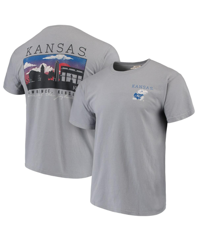 Shop Image One Men's Gray Kansas Jayhawks Comfort Colors Campus Scenery T-shirt