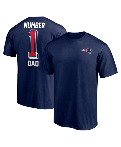 Shop Fanatics Men's  Navy New England Patriots #1 Dad Logo T-shirt