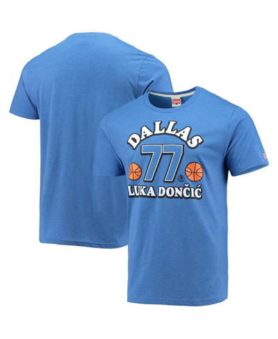 Shop Homage Men's Luka Doncic Blue Dallas Mavericks Slovenian Tri-blend T-shirt