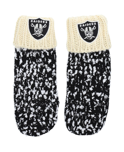 Foco Men's  Black Las Vegas Raiders Confetti Cream Mittens In Black