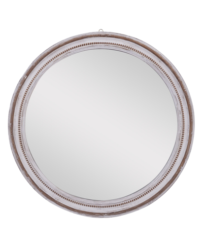 Rosemary Lane Coastal Style Wood Wall Mirror, 37" X 37" In White