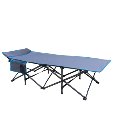 Shop Osage River 600 Lbs. Deluxe Cot With Built In Pillow In Gray/cyan