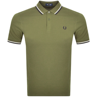 Shop Fred Perry Twin Tipped Polo T Shirt Green
