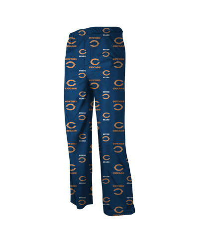 Shop Outerstuff Chicago Bears Unisex Preschool Toddler Allover Logo Flannel Pajama Pants In Navy