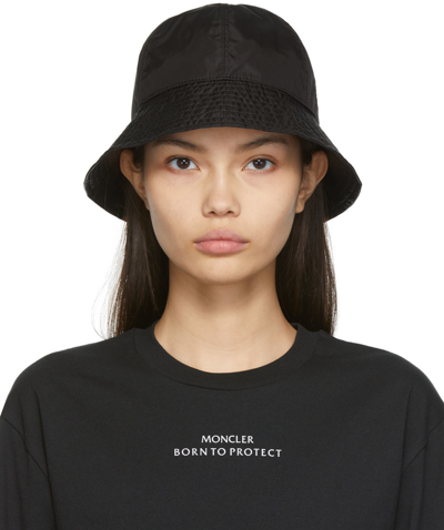 Shop Moncler Reversible Black Born To Protect Bucket Hat In 999 Black