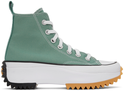 Shop Converse Green Run Star Hike Sneakers In Jade Unity/black/whi