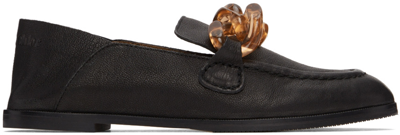 Shop See By Chloé Black Goatskin Mahe Loafers In 001-black