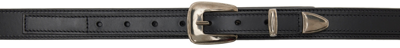 Shop Lemaire Black Leather Minimal Western Belt In 999 Black