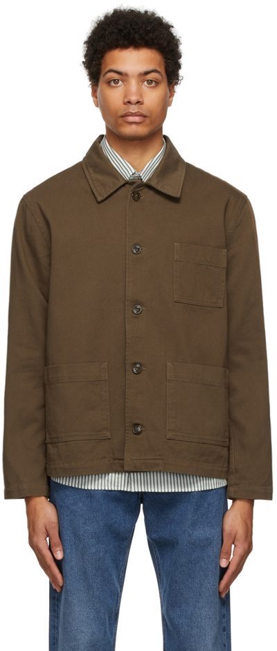Shop Another Aspect Brown Another Overshirt 1.0 Jacket In Teak