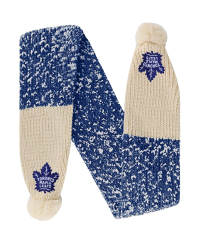 Shop Foco Women's  Toronto Maple Leafs Confetti Scarf With Pom In Blue