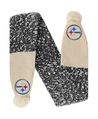Shop Foco Women's  Pittsburgh Steelers Confetti Scarf With Pom In Black