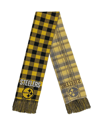 Shop Foco Women's  Pittsburgh Steelers Plaid Color Block Scarf In Black