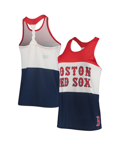 Shop Foco Women's  Red And Navy Boston Red Sox Twist Back Tank Top In Red/navy