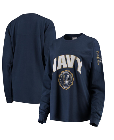 Shop Pressbox Women's Navy Navy Midshipmen Edith Long Sleeve T-shirt