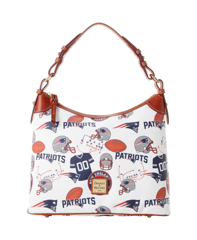 Shop Dooney & Bourke Women's  New England Patriots Game Day Hobo Handbag In White Multi