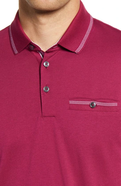 Shop Ted Baker Tortila Slim Fit Tipped Pocket Polo In Purple